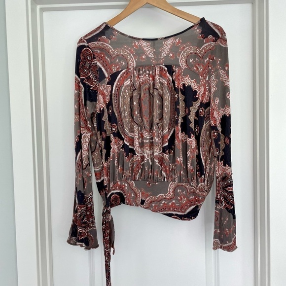 Free People Fiona Boho Long Sleeve Top Size M - Picture 6 of 8